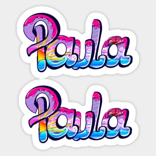 Paula girls first name in pink 2 personalised personalized customized name Paula Sticker